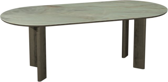 Signature Collection Duo Grey Oiled Oak 6 Seater Table with Monte Blanco Sintered Stone Top