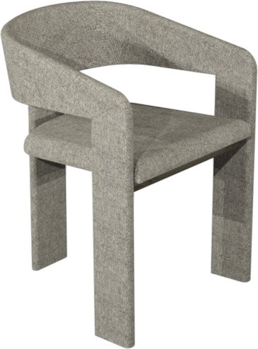 Signature Collection Duo Grey Oiled Oak Upholstered Chair - Grey Fabric (Single)