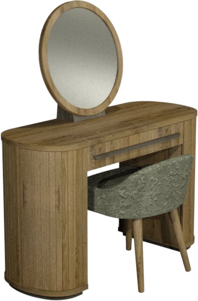 Signature Collection Vega Knotty Oak & Weathered Oak Stool - Pearl Velvet Fabric