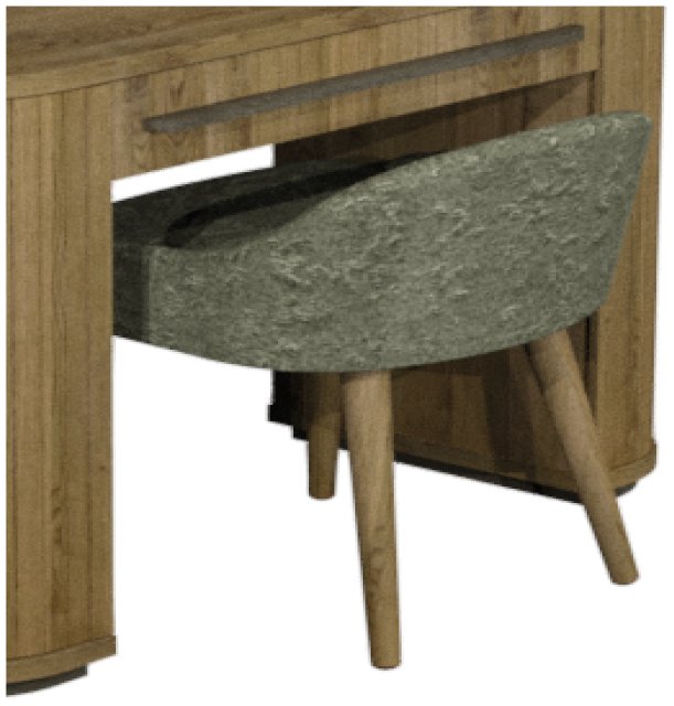 Signature Collection Vega Knotty Oak & Weathered Oak Stool - Pearl Velvet Fabric