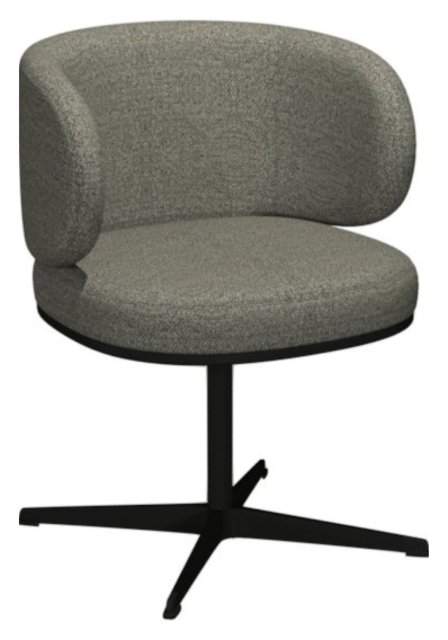 Gallery Collection Marcel - 360° Swivel Chair in a Grey Boucle Fabric with Black Legs (Pair)