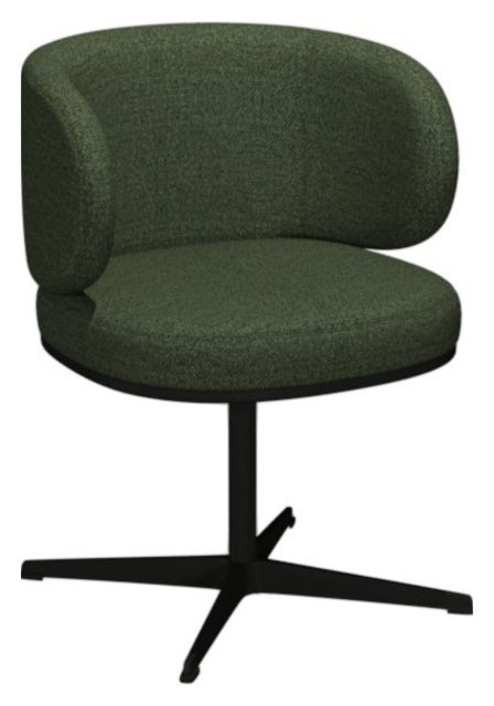 Gallery Collection Marcel - 360° Swivel Chair in a Green Boucle Fabric with Black Legs (Pair)