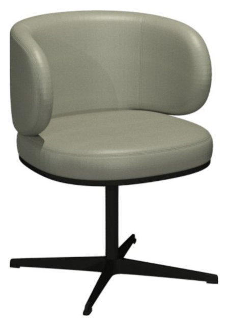 Gallery Collection Marcel - 360° Swivel Chair in a Light Grey Faux Leather with Black Legs (Pair)