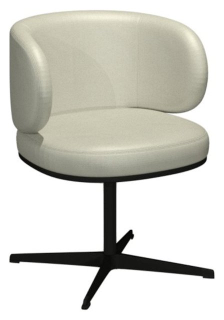 Gallery Collection Marcel - 360° Swivel Chair in a Ivory Faux Leather with Black Legs (Pair)