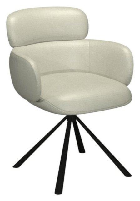 Gallery Collection Hudson - 360° Self Returning Swivel Chair in a Ivory Faux Leather with Black Legs (Single)