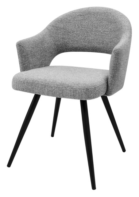 Gallery Collection Sterling - Grey Boucle Fabric Chair with Black Legs (Pair)