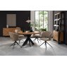 Signature Collection Ellipse Rustic Oak 4 Seat Circular Dining Table