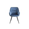 Premier Collection Turin Glass 4 Seater Table - Dark Oak Legs & 4 Dali Petrol Blue Velvet Chairs