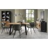 Signature Collection Emerson Rustic Oak & Peppercorn 4-6 Seater Extension Dining Table