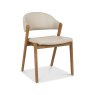 Signature Collection Camden Rustic Oak Upholstered Chair in an Ivory Bonded Leather (Pair)