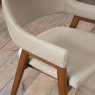 Signature Collection Camden Rustic Oak Upholstered Arm Chair in an Ivory Bonded Leather (Pair)