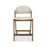 Camden Rustic Oak Upholstered Bar Stool in an Ivory Bonded Leather (Single)