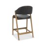 Camden Rustic Oak Upholstered Bar Stool in an Old West Vintage Fabric (Single)