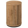 Signature Collection Vega Rustic Oak & Peppercorn Round Lamp Table