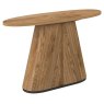 Signature Collection Vega Rustic Oak & Peppercorn Oval Console Table