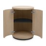 Signature Collection Vega Scandi Oak & Peppercorn Round Lamp Table