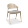 Signature Collection Vega Scandi Oak Ply Back Chair in Grey Fabric