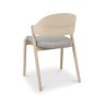 Signature Collection Vega Scandi Oak Ply Back Chair in Grey Fabric