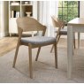 Signature Collection Vega Scandi Oak Ply Back Chair - Grey Fabric (Pair)