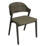 Signature Collection Vega Grey Oiled Oak Ply Back Chair - Grey Bonded Leather (Pair)