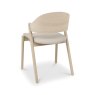 Signature Collection Vega Scandi Oak Ply Back Chair in Ivory Bonded Leather