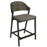 Signature Collection Vega Grey Oiled Oak Bar Stool - Grey Fabric (Single)