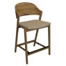 Signature Collection Vega Rustic Oak Bar Stool - Ivory Bonded Leather (Single)