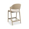 Signature Collection Vega Scandi Oak Bar Stool - Ivory Bonded Leather (Single)