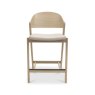 Signature Collection Vega Scandi Oak Bar Stool - Ivory Bonded Leather (Single)