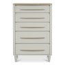 Premier Collection Larsen Scandi Oak & Soft Grey 5 Drawer Chest