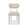 Premier Collection Larsen Scandi Oak Upholstered Chairs in Ivory Bonded Leather