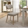 Premier Collection Larsen Scandi Oak Upholstered Chair - Ivory Bonded Leather (Pair)