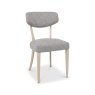 Premier Collection Larsen Scandi Oak Upholstered Chairs in Grey Fabric