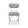 Premier Collection Larsen Scandi Oak Upholstered Chairs in Grey Fabric