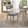 Premier Collection Larsen Scandi Oak Upholstered Chair - Grey Fabric (Pair)