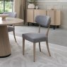 Premier Collection Larsen Scandi Oak Upholstered Chair - Grey Fabric (Pair)