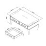 Premier Collection Larsen Scandi Oak & Soft Grey Coffee Table with Drawer