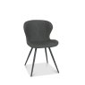 Gallery Collection Bistro - Dark Grey Faux Leather Scoop Back Chairs with Black Legs (Pair)