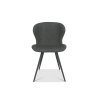 Gallery Collection Bistro - Dark Grey Faux Leather Scoop Back Chairs with Black Legs (Pair)