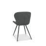 Gallery Collection Bistro - Dark Grey Faux Leather Scoop Back Chairs with Black Legs (Pair)