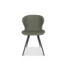 Gallery Collection Bistro - Vintage Olive Faux Leather Scoop Back Chairs with Black Legs (Pair)