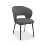 Lucca - Grey Fabric Chair with Matt Black Legs (Pair)