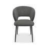 Lucca - Grey Fabric Chair with Matt Black Legs (Pair)