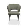 Lucca - Green Fabric Chair with Matt Black Legs (Pair)