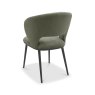 Lucca - Green Fabric Chair with Matt Black Legs (Pair)