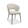 Lucca - Ivory Faux Leather Chair with Matt Black Legs (Pair)