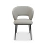 Lucca - Grey Faux Leather Chair with Matt Black Legs (Pair)