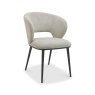 Lucca - Beige Fabric Chair with Matt Black Legs (Pair)