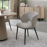 Luca - Beige Fabric Chair with Matt Black Legs (Pair)