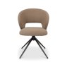 Gallery Collection Stella - 360° Self Returning Swivel Chair in a Beige Boucle Fabric with Black Legs (Single)